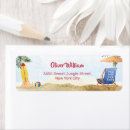 Search for surfboard return address labels Palm trees