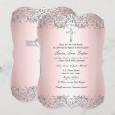 Search for pink and silver christening invitations Cross