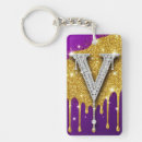 Search for letter v key rings Gold