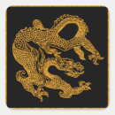 Search for dragons square stickers Black