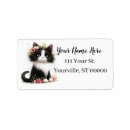 Search for tuxedo cat return address labels Animal