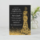 Search for black and gold 40th birthday invitations Dress