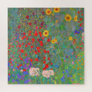 Search for famous flower paintings puzzles Gustav klimt