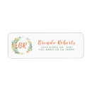 Search for pastel peach return address labels Yellow