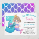 Search for mermaid 3rd birthday invitations Pink
