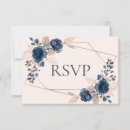 Search for navy and rose gold rsvp cards Geometric