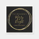 Search for black gold christmas napkins Modern