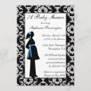 Search for damask baby boy shower invitations White