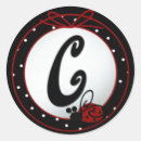 Search for c initial stickers Red