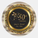 Search for 50th golden anniversary stickers Black and gold