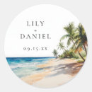 Search for romantic beach wedding stickers Watercolor