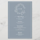 Search for dusty blue wedding menus Classic