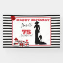 Search for 75th birthday banners Black and white