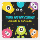 Search for little monster birthday stickers Colourful