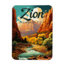 Search for zion national park magnets Retro vintage travel
