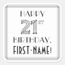 Search for happy 21st birthday stickers Elegant