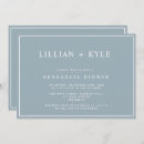 Search for dusty blue rehearsal dinner invitations Modern
