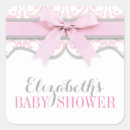 Search for damask baby shower stickers Pink