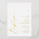 Search for gold foil christening invitations Simple