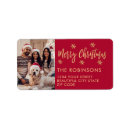 Search for gold snowflake return address labels Merry christmas