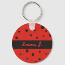 Search for red dot key rings Initials