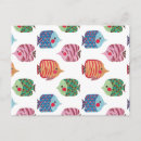 Search for fish pattern postcards Watercolor