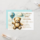 Search for teddy bear 1st birthday invitations Boy