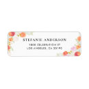 Search for peach floral return address labels Greenery