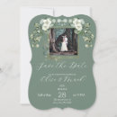 Search for green white and gold wedding save the dates Eucalyptus leaves