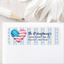Search for blue red return address labels Red white and due