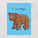 Search for brown bear illustration postcards Cute