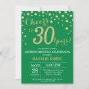 Search for green 30th birthday invitations Cheers to 30 years
