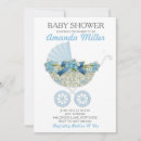 Search for baby carriage invitations Blue