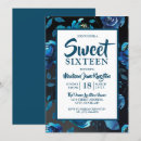 Search for blue floral sweet 16 invitations Elegant
