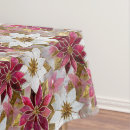 Search for gold white christmas tablecloths Poinsettia