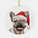 Search for french bulldog christmas tree decorations Santa