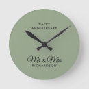Search for sage green clocks Anniversary