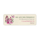 Search for floral bouquet return address labels Butterfly