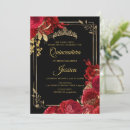 Search for red black quinceanera invitations Floral