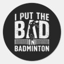 Search for badminton design stickers Old smash hand