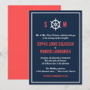 Search for navy blue and coral wedding invitations Modern