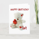 Search for teddy bear 1st birthday cards Girl