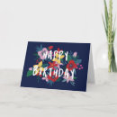 Search for blue floral birthday cards Feminine