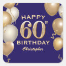 Search for navy and gold stickers 60th birthday