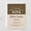 Search for brown 60th birthday invitations Simple