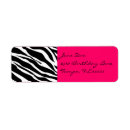 Search for pink zebra return address labels Birthday