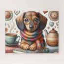 Search for dachshund puzzles Illustration
