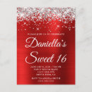 Search for red and silver sweet 16 invitations 16th birthday