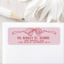 Search for red bow return address labels Hand drawn