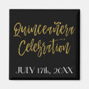 Search for quinceanera save the date magnets Gold